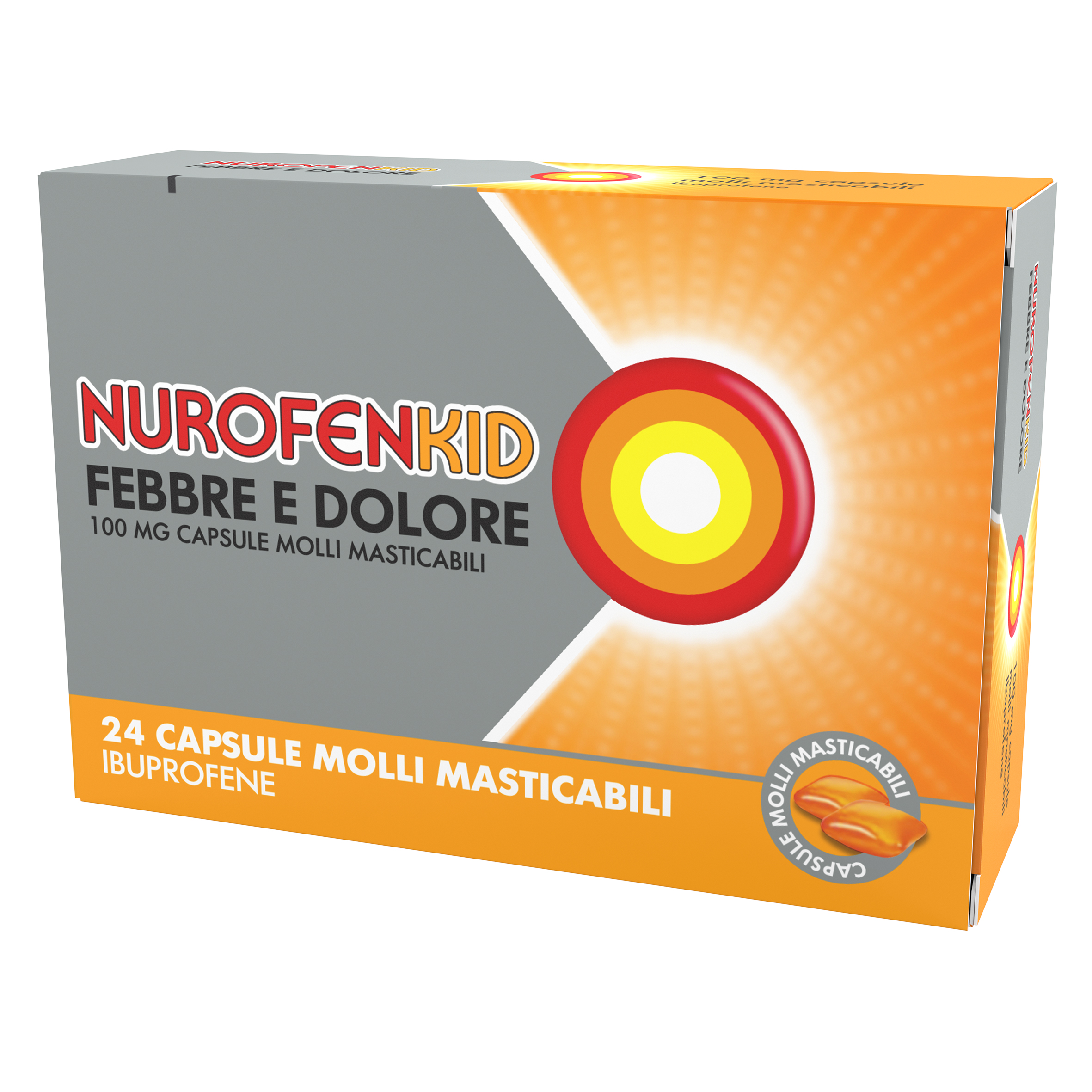 NUROFENKID FEBBRE D*24CPS100MG 1 NUROFENKID FEBBRE D*24CPS100MG